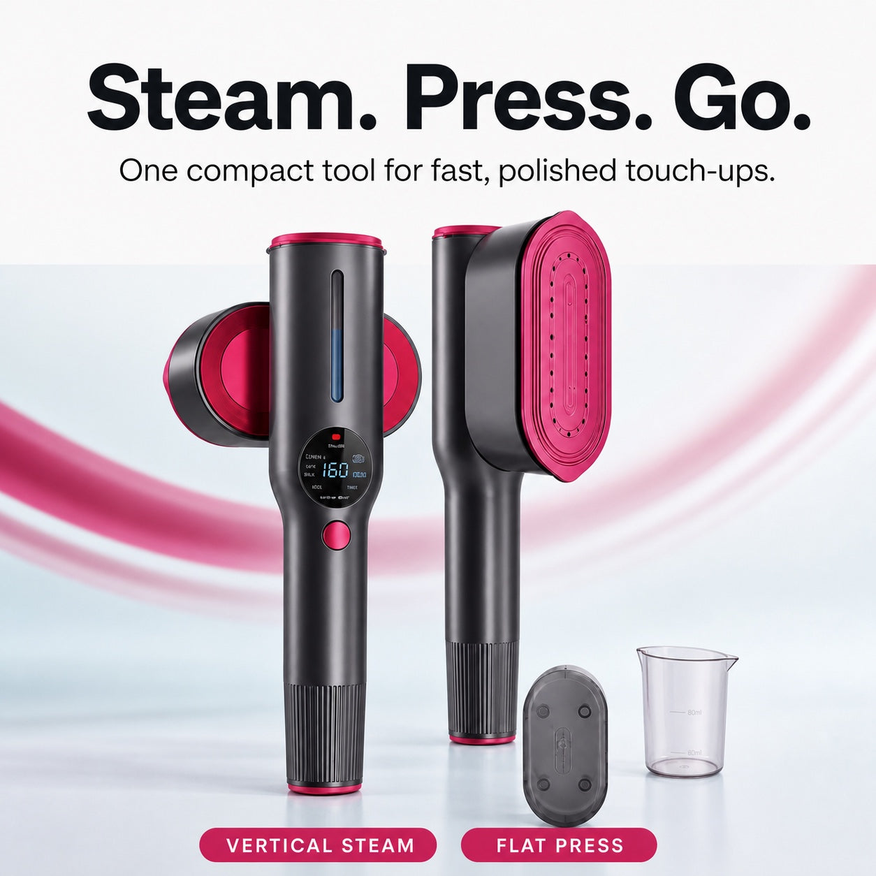 MSTEAMER 2-in-1 garment steamer and flat press